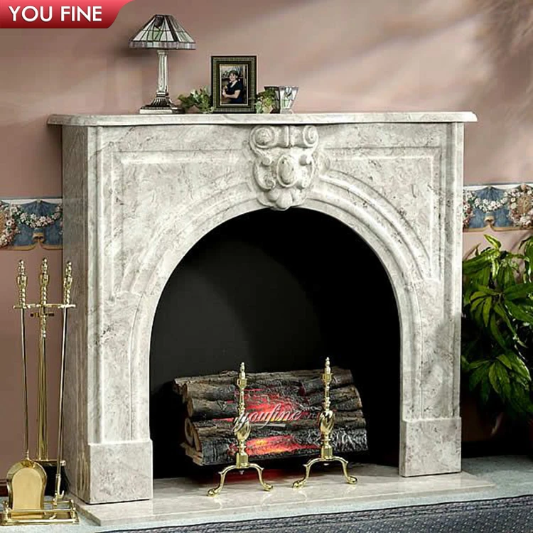 Custom  Indoor Decorations Luxury Victorian Marble Fireplace Surround