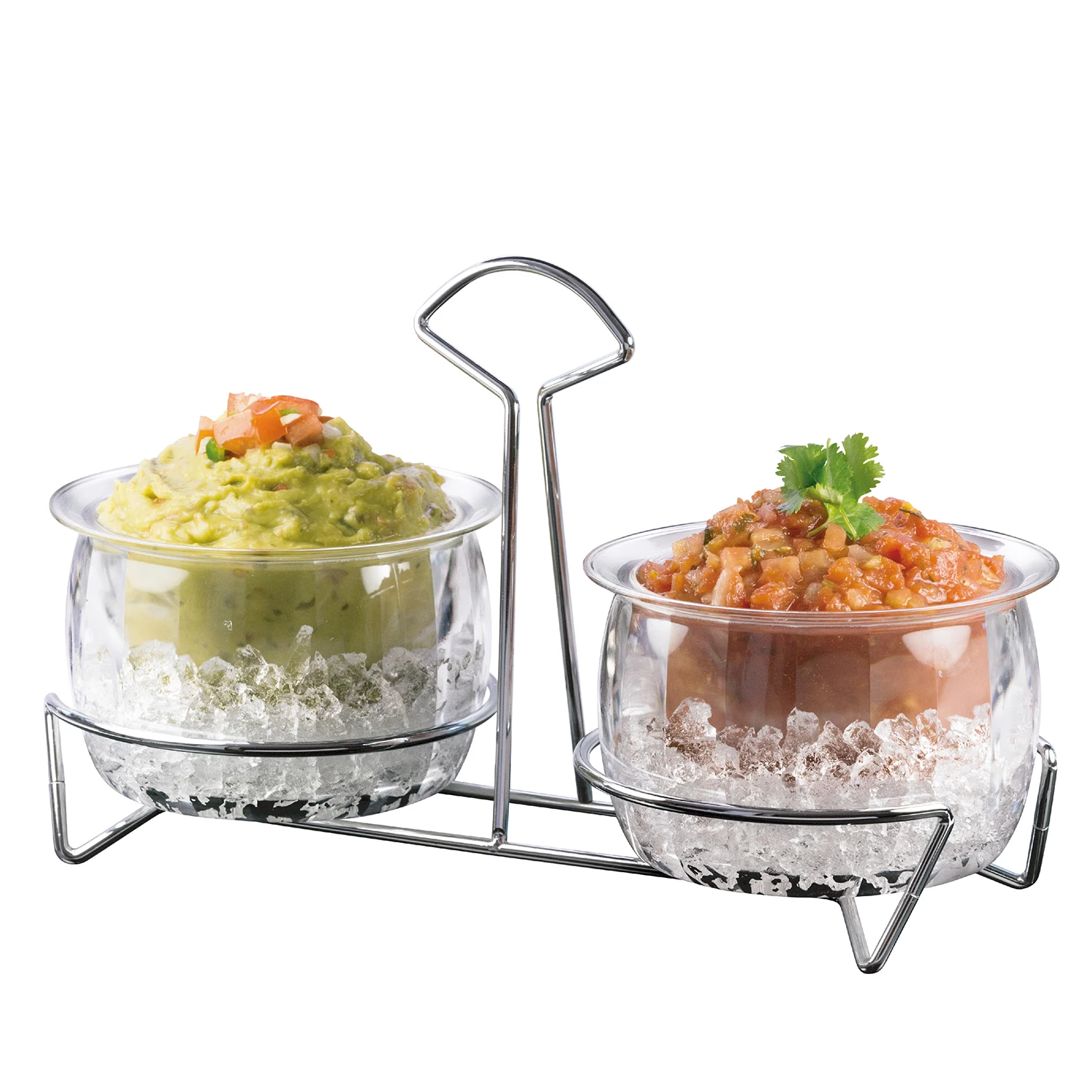 Wholesale party for chip and dip Chillers serving set Salad Bowl On Ice chilled serving food Dip Bowls