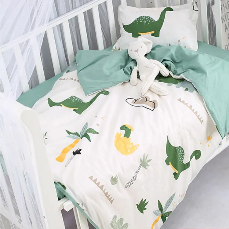 100% Cotton Custom Printing Soft Personalized Bamboo Cotton Baby Bedding Set for Crib
