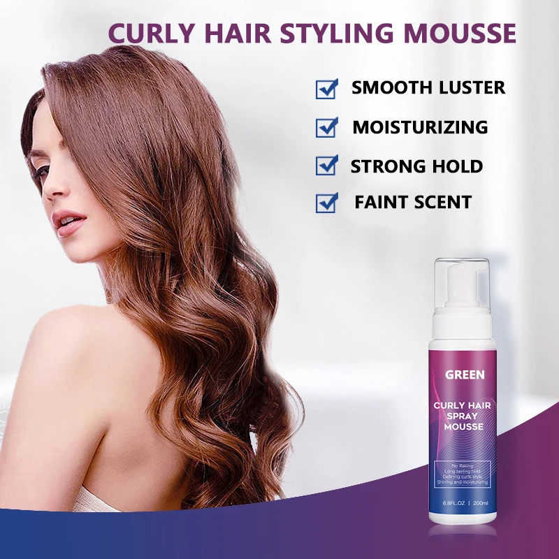 Private Label 200ML Defines Curls Extreme Hold Moisturizing Hair Styling Foam Wrap No Sticky Curly Hair Foam Mousse