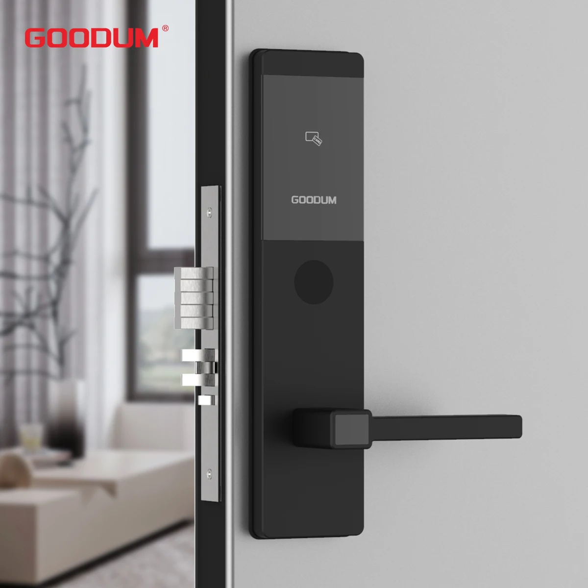 Goodum Aluminum Alloy Security Door Lock System Brass Door Hotel Entry Card Encoder Memory Card Data Storage Door Security Locks