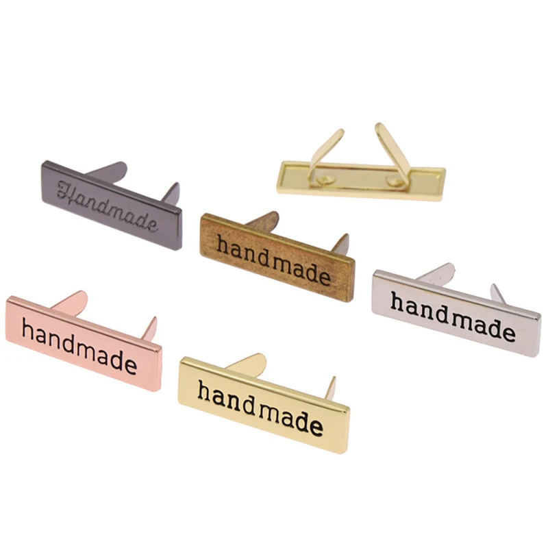 Factory Customized High quality Zinc alloy Brand Name Engraved Metal Handbag Plate Logo for Bags Accessories