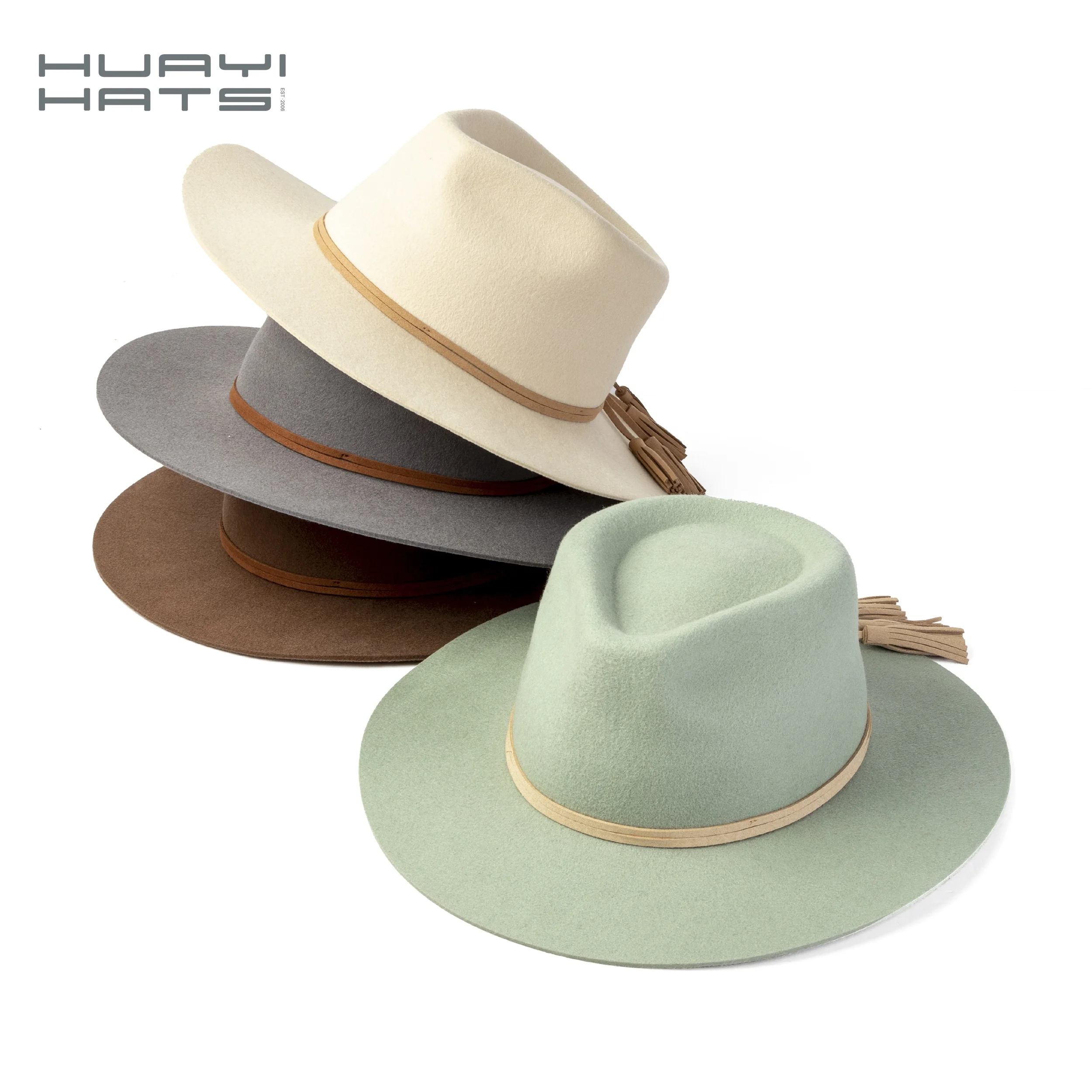 Зима 100% шерсть ткань hatbands фиолетовый цвет с эффектом потертости шляпа широкими полями для женщин фетровая шляпка шерстяная перьями