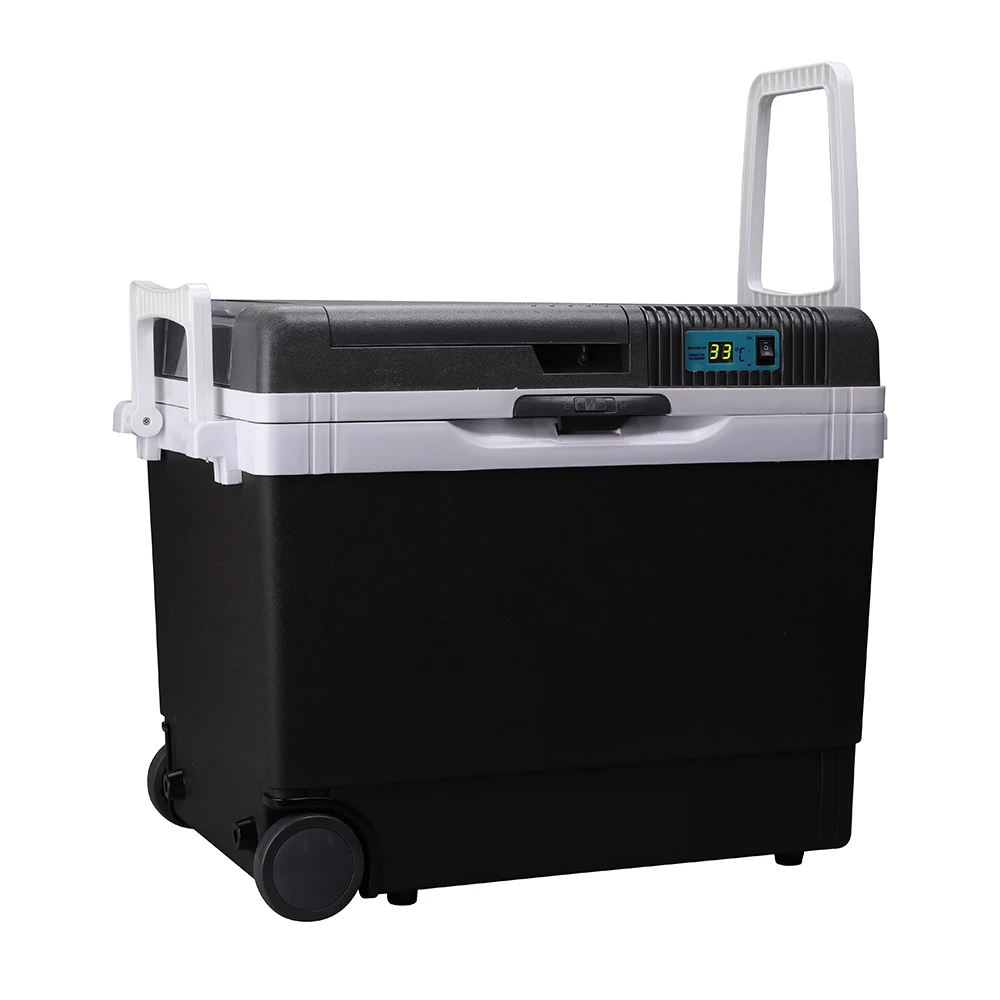 33 Liter Thermoelectric Cooler Box With Wheels 12v Sport Refrigerator Warm And Cold Car Fridge