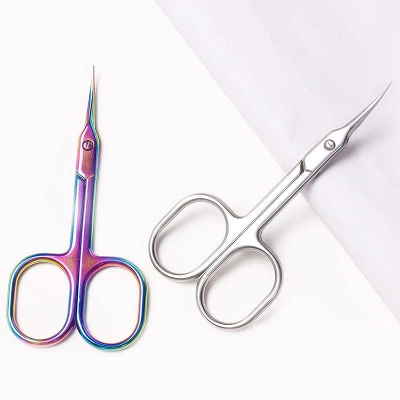 Professional Russian Manicure Scissors Mini Trimming Groomer Silver Gold Shaped Cuticle Tool Stainless Steel Titanium Beauty