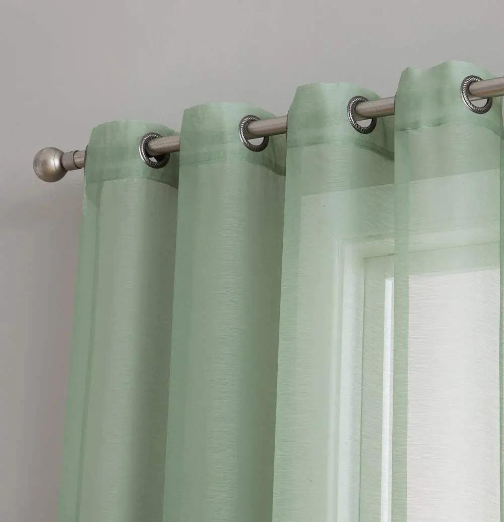 
Semi Sheer Voile Window Curtain Grommet Panels for Bedroom & Living Room 