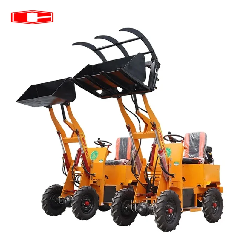 Недорогой 4WD мини-Электрический погрузчик с батарейным питанием 0.4Ton 4 колесный небольшой Электрический фронтальный погрузчик