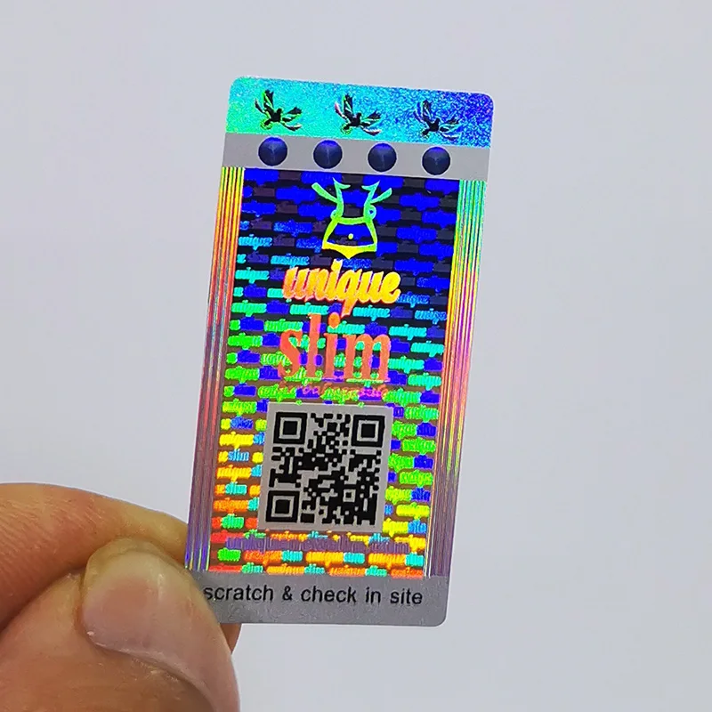 Custom 3d Scratch and Sniff Holographic Stickers QR Code Hologram Sticker