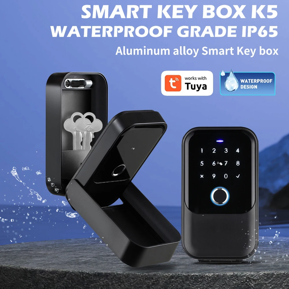 Zzmyq Умный домашний замок IP65 Водонепроницаемый Tuya Smart Life приложение Дистанционное разблокирование настенный отпечаток пальца цифровой смарт-ключ Коробка