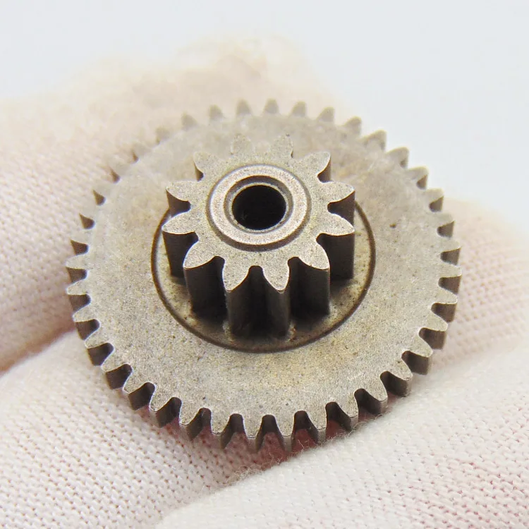Custom small powder metal miniature double steel spur pinion gear
