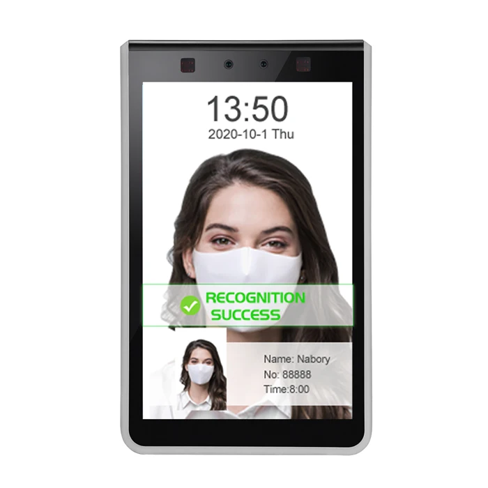 8 inch Biometric Id Time Attendance System Linux Dynamic Face Recognition Door Access Control Capacitive with Touch Screen