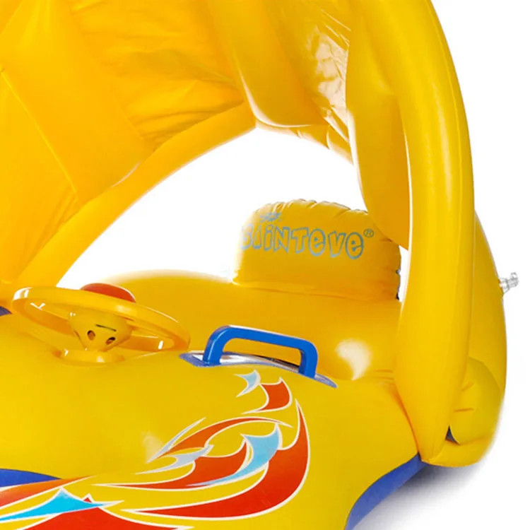 yellow color early education water play parent-child swimming ring with tent