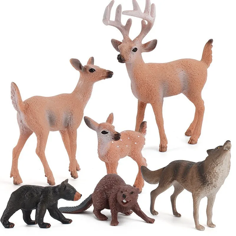 High Quality Action Figures Solid PVC Figurines Lion Tiger Giraffe Elephant Toy Simulation Wild Animals Model For Kids Gift