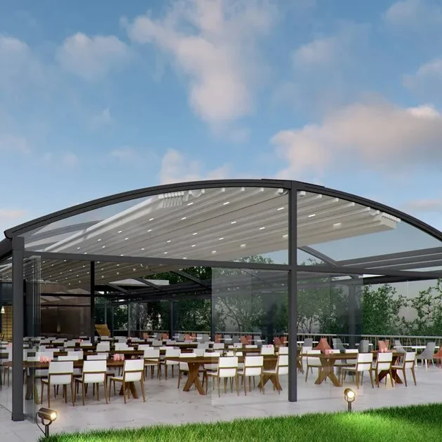 Factory Prices Customised Awning Pvc Canopy Aluminum Motorized Retractable Roof Awnings For  Garden Balcony Restaurant Hotel