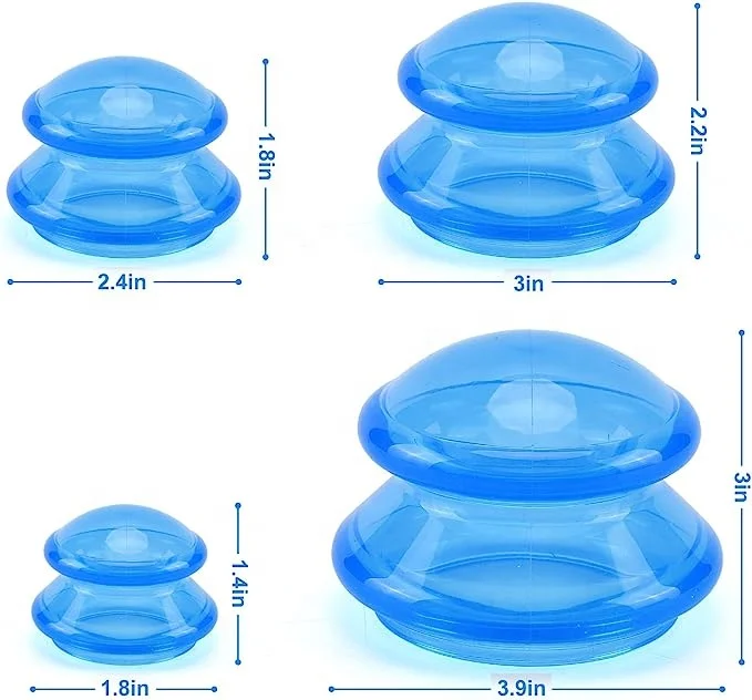 Facial Suction Cups Silicone Vacuum Massage Face Cupping Set Therapy Cups For Anti Cellulite