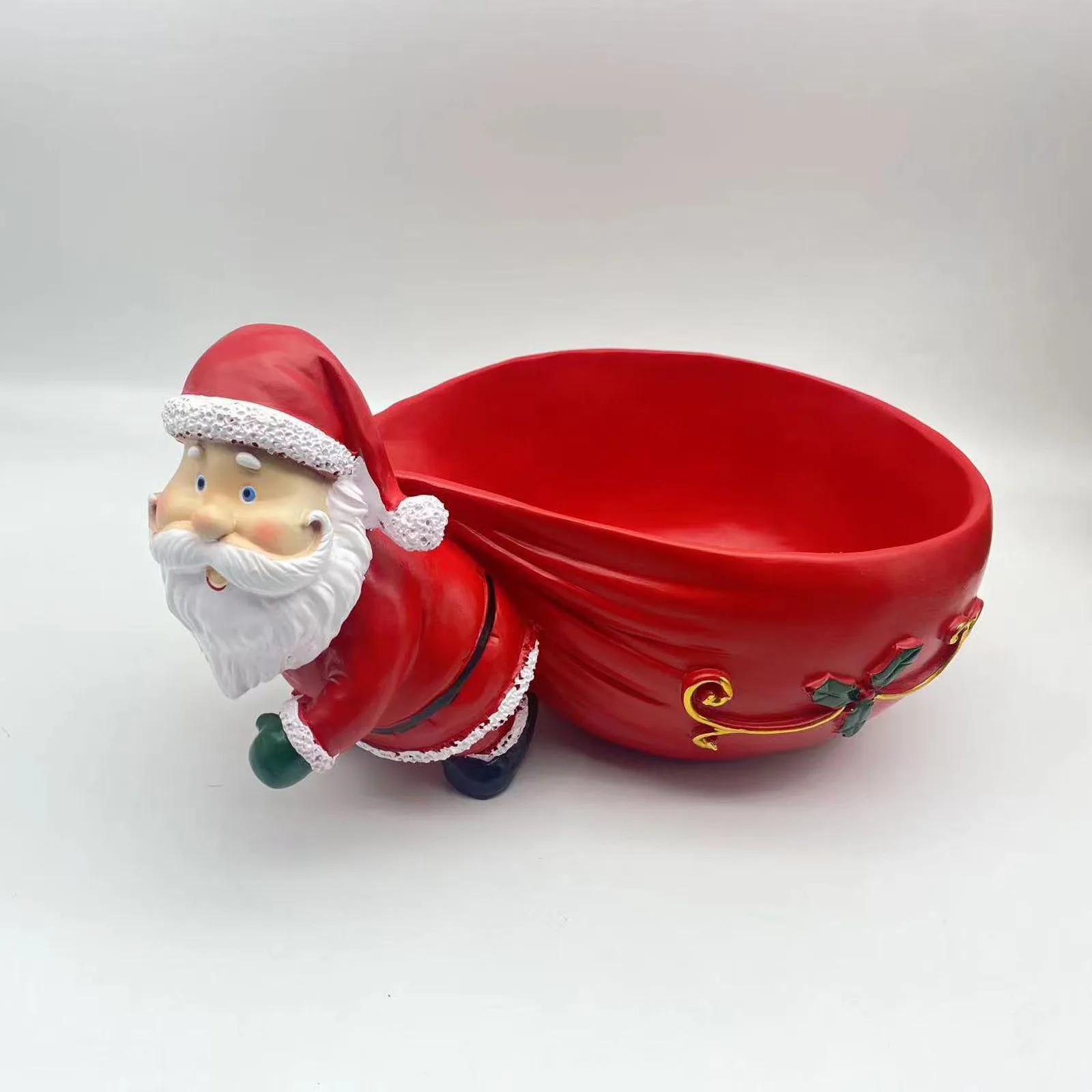 Fengzhi Factory Santa Claus Pull Bag Fruit Tray Resin Sculpture Home Porch Shoe Cabinet Storage Small Ornaments Living Room