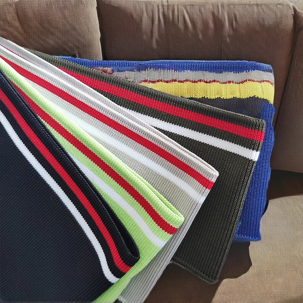 1x1 rib knit collar fabric polyester spandex stretch cuff brush stripe rib knit fabric