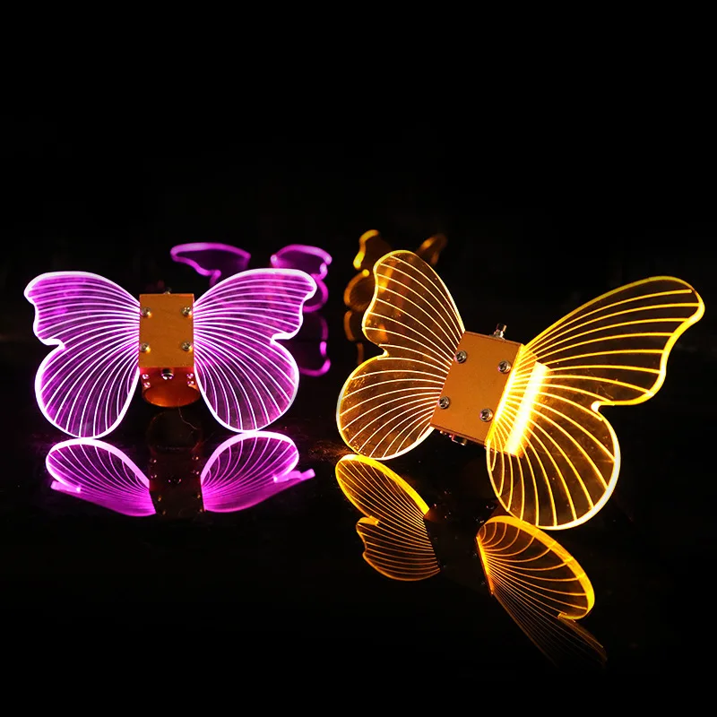 Flashing acrylic led butterfly angle wings champagne bottle topper collar display for liquor beverage vodka wine tequila whiskey