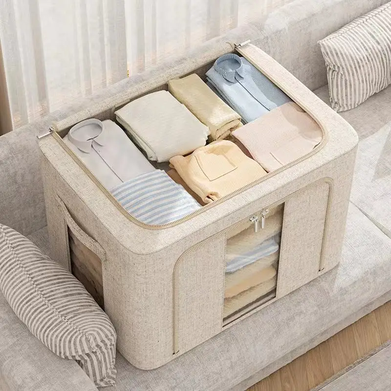 Customized Logo Large Capacity Collapsible Foldable Fabric Storage Boxes For Clothes Toy Organizer
