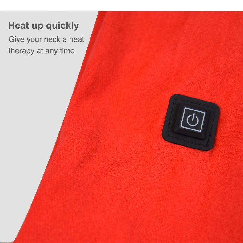 Autumn Winter Indoor Outdoor Ski Working Use Heated Scarf with Neck Heating Pad, Rechargeable USB Smart Heating Scarf Shawl