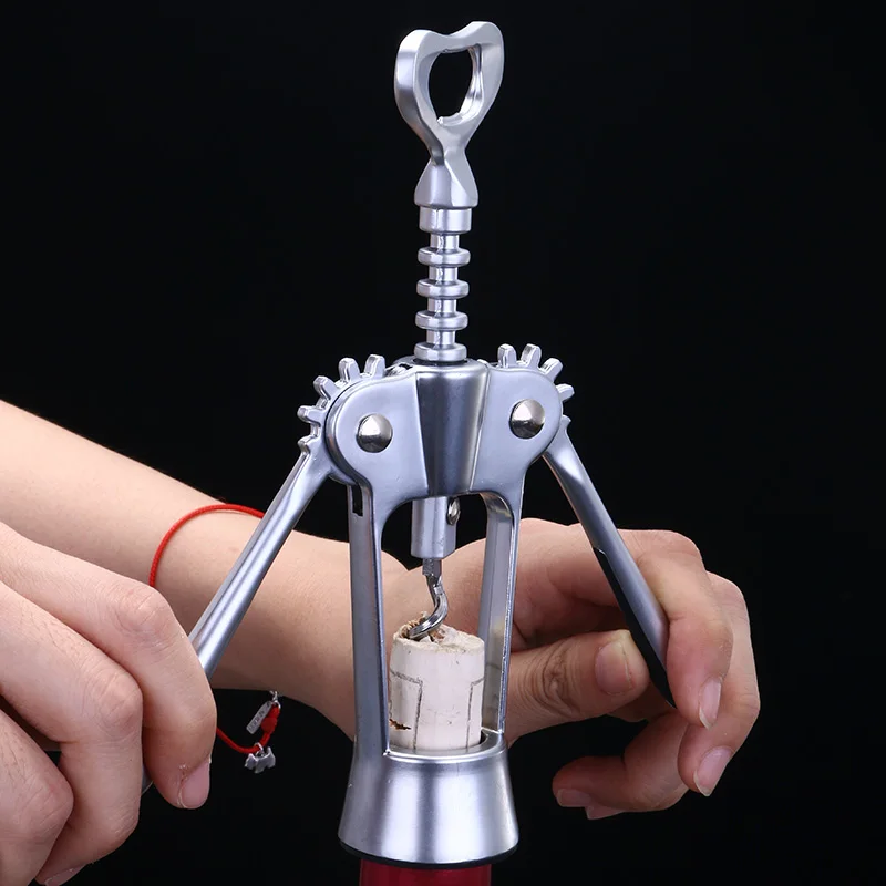 Stainless Steel Wing Corkscrew Wine and Beer Opener Heavy-duty Metal Wine Opener
