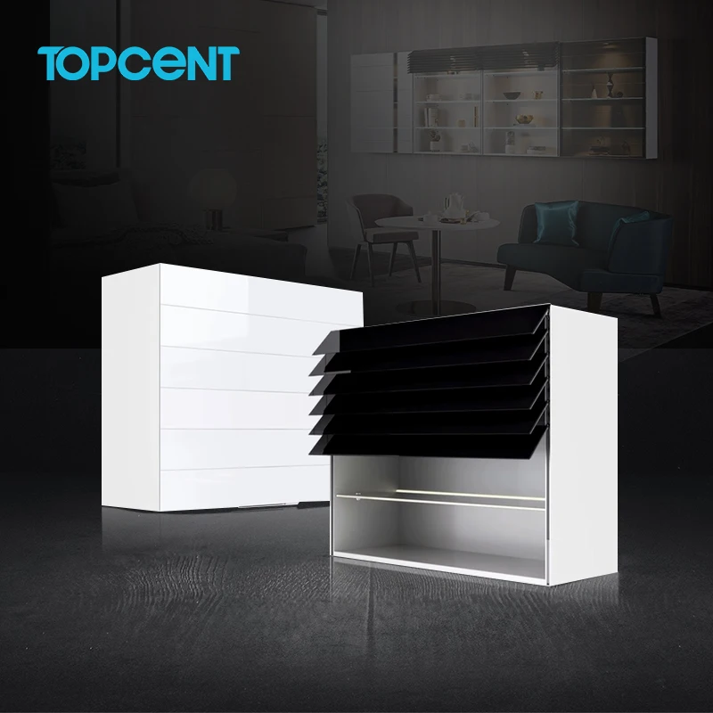 TOPCENT Touch to open Lifting kitchen cabinet smart electric Rolling shutter Door