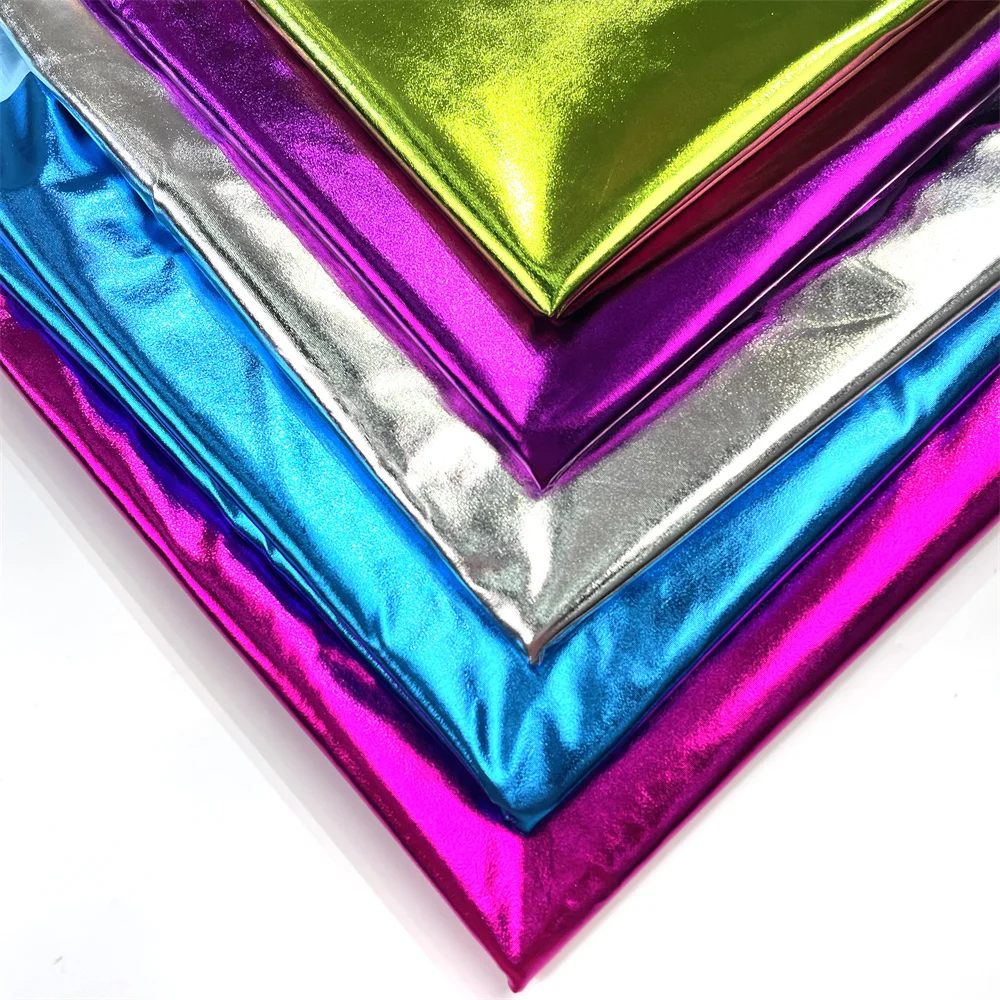 Hologram Spandex for Sewing Dancewear Costumes Metallic Foil Stretch Fabric 54 Inch Wide Iridescent Blue Purple Eco-friendly JSB
