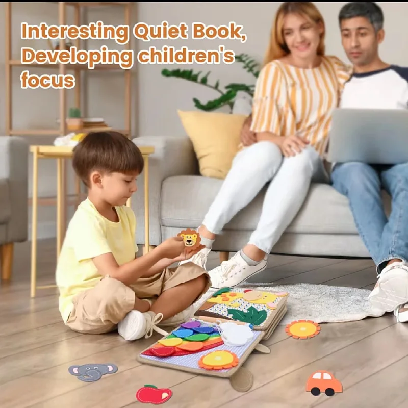 2024 new design Giraffe Quiet Activity Book 8 basic skills. Busy book for toddlers Sensory Toy for Toddlers,Giraffe quiet book