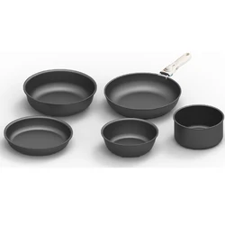 Wholesale china cookware manufacturer coated aluminum ceramic non stick kitchen cook pan cookware set with detachable handle