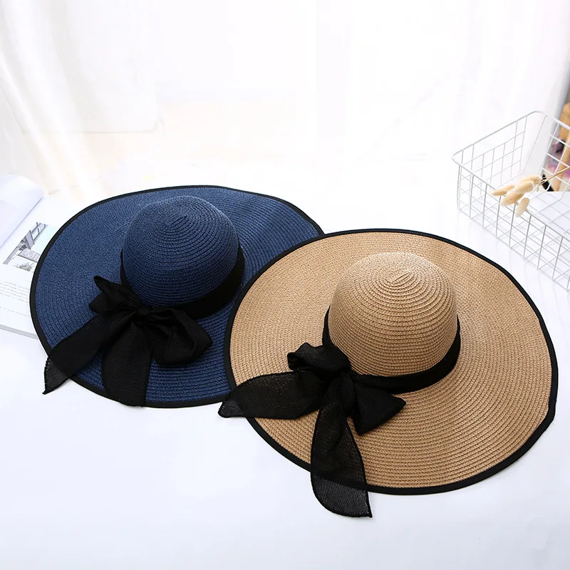Large Brimmed Straw Hat Collapsible Summer Sun  Sunscreen Beach Hat  Straw Hat