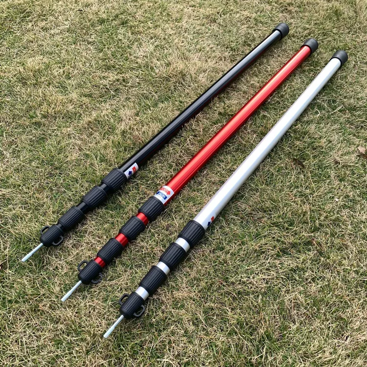 4-sections telescopic aluminum awning poles 90-280cm dia 30mm/27mm/24mm/21mm aluminum camping tarp tent poles