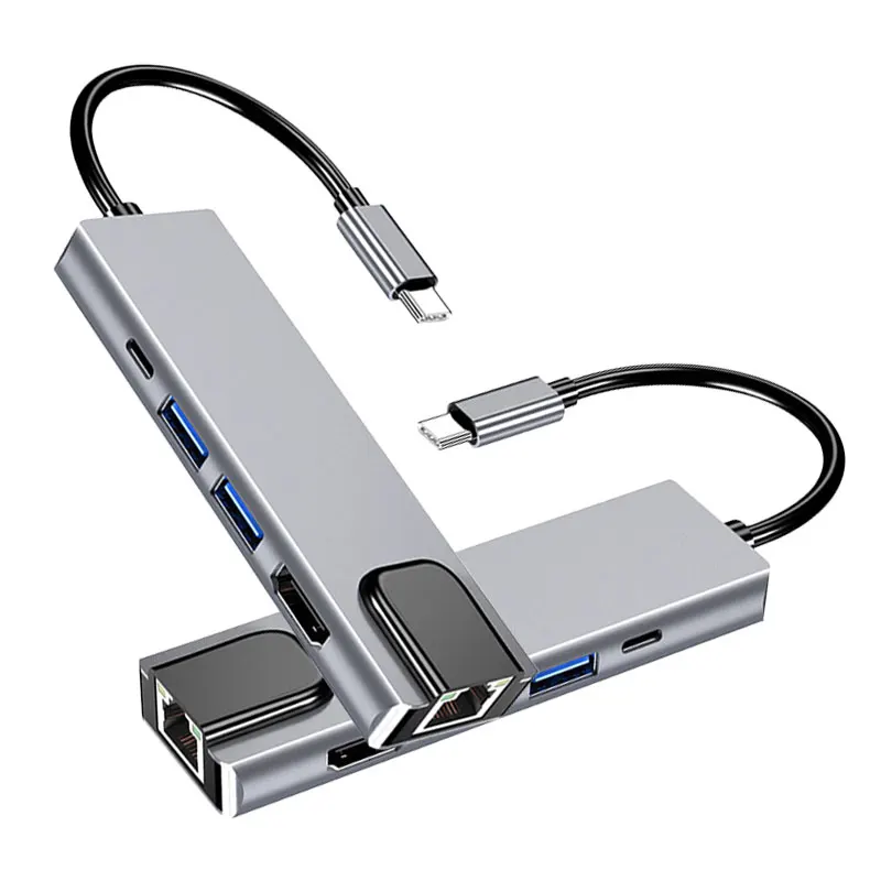 Customize Logo 5 In 1 Usb C Docking Station Hub Otg Adapter Splitter Usb Typc C Hub Multiport Adapter With Usb Sd Card Reader