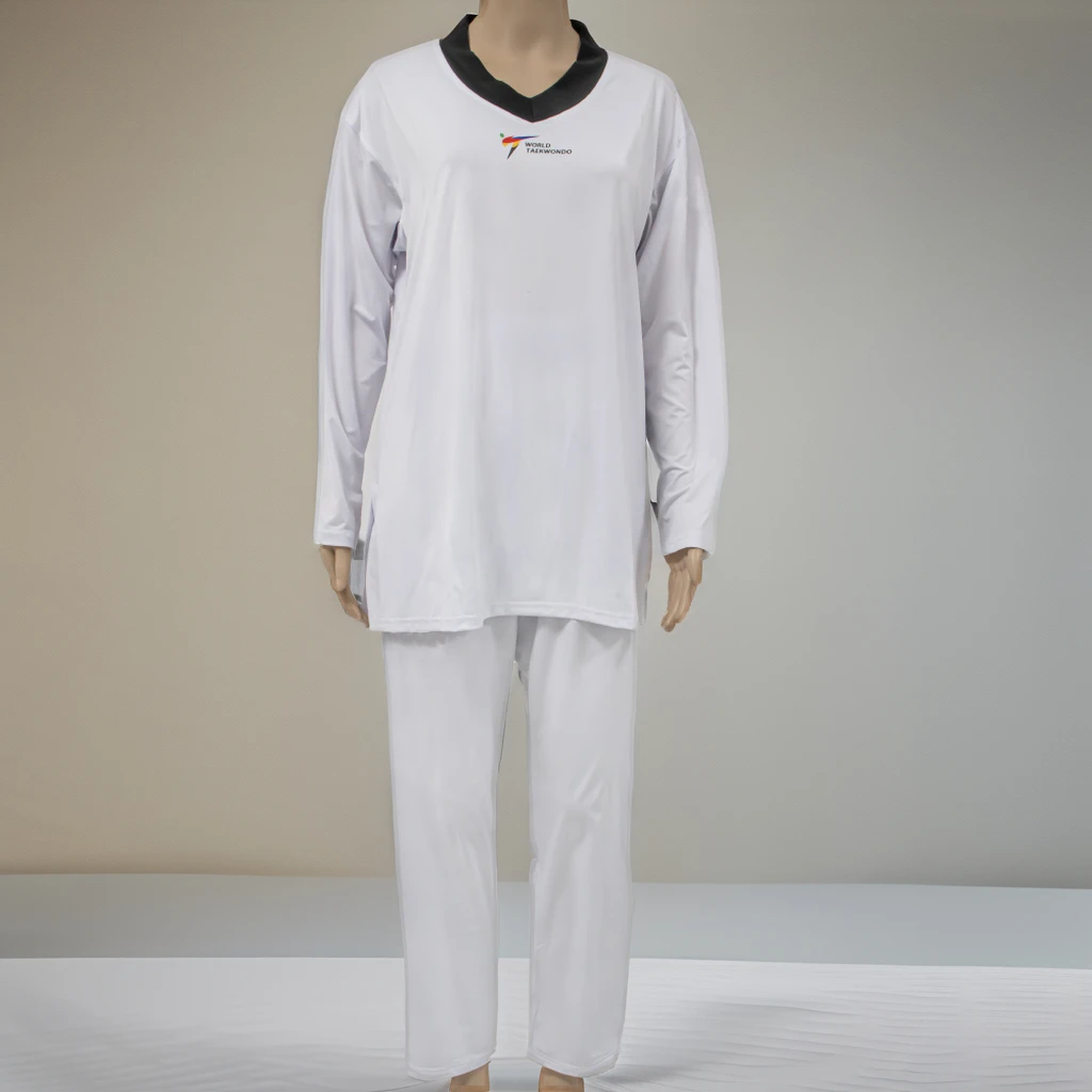 Factory Direct Sale Long Sleeve V-neck Ribbed Taekwondo Summer Uniforms for Physical exercise