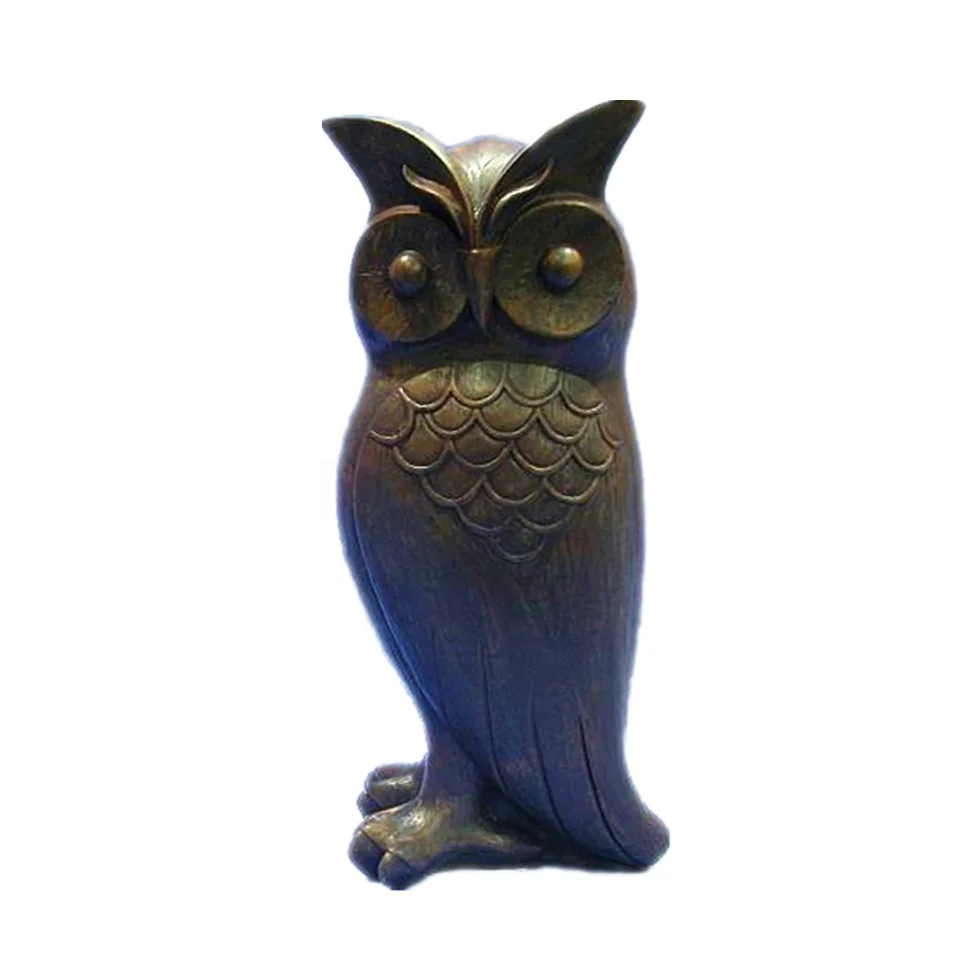 
Factory 2 sets of the latest imitation rust wood BROWN resin owl statues home decor 