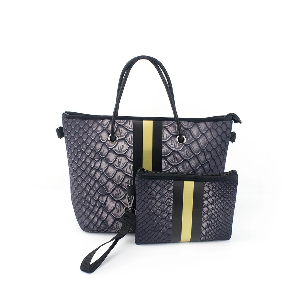 Wholesale Handbags Tote Bag Shoulder Neoprene Bag Customized Waterproof Neoprene Beach Tote Bag