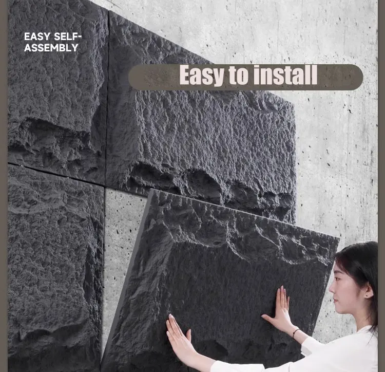 Pu Stone Wall Panel Waterproof Cultural Skin Mushroom Stone Polyurethane Artificial Stone