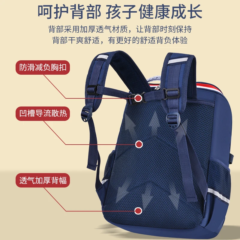 New Backpack Grade 1 to 6 Ultra Light Decompression Durable Schoolbag Large Capacity Backpack Bag School Bags for Boys and Girls