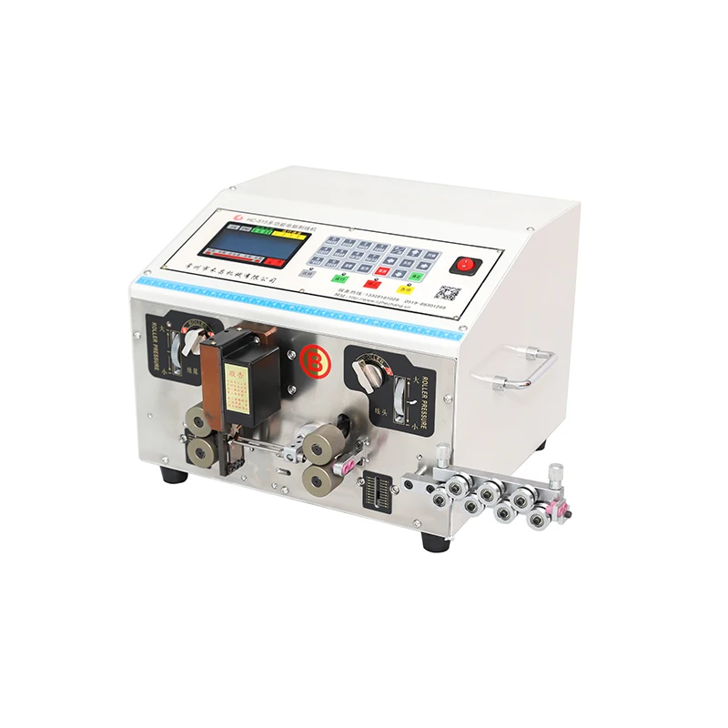 HC-515B wheel straightener double  wire cutting and stripping machine