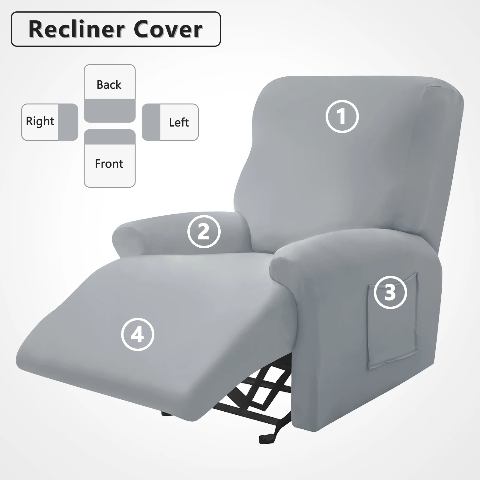 Forcheer Dropshipping Recliner Sofa Cover 1 Seater Stretch Recliner Sofa Slipcover 2/3/4 Seater Relax Armchair Cover Washable
