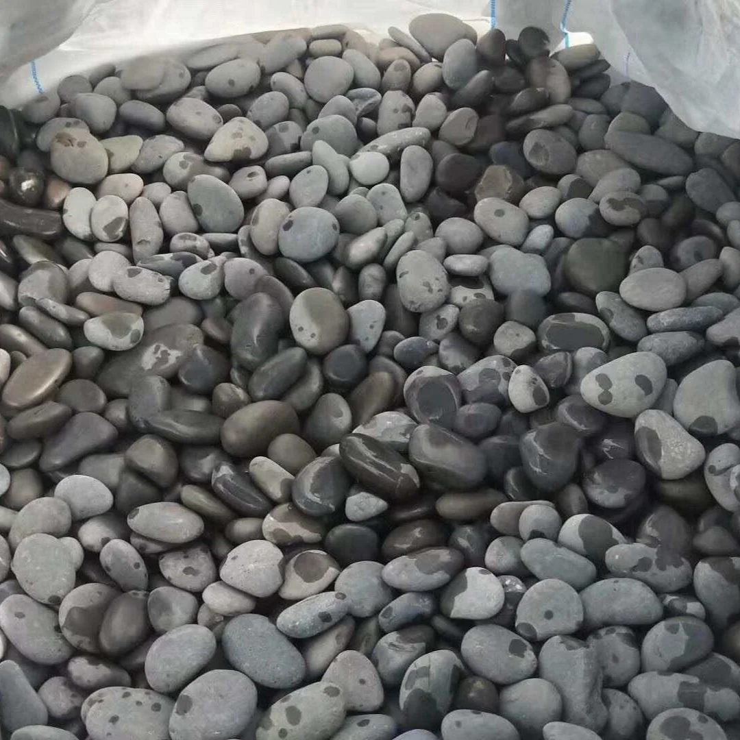 
Wholesale black landscaping rock polished, natural black rock pebbles 