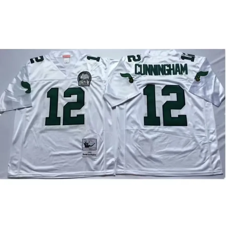 PHI Team винтажные Ретро 12 Randall Cunningham 20 Brian Dawkins 92 Reggie белые ретро зеленые пользовательские американские футбольные майки