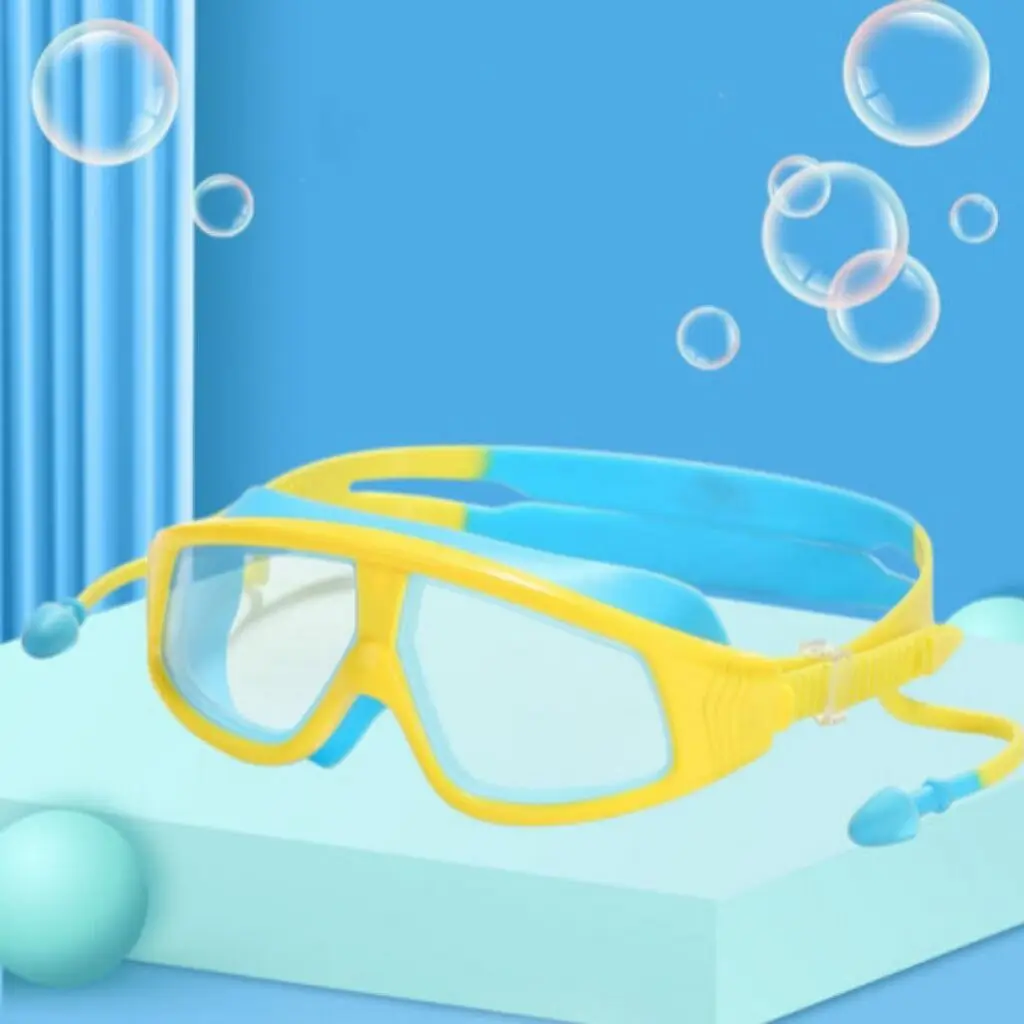swimming  glasses wide view frame eyewear Anti scratch colorful Anti UV swimming goggles for kids 3-15