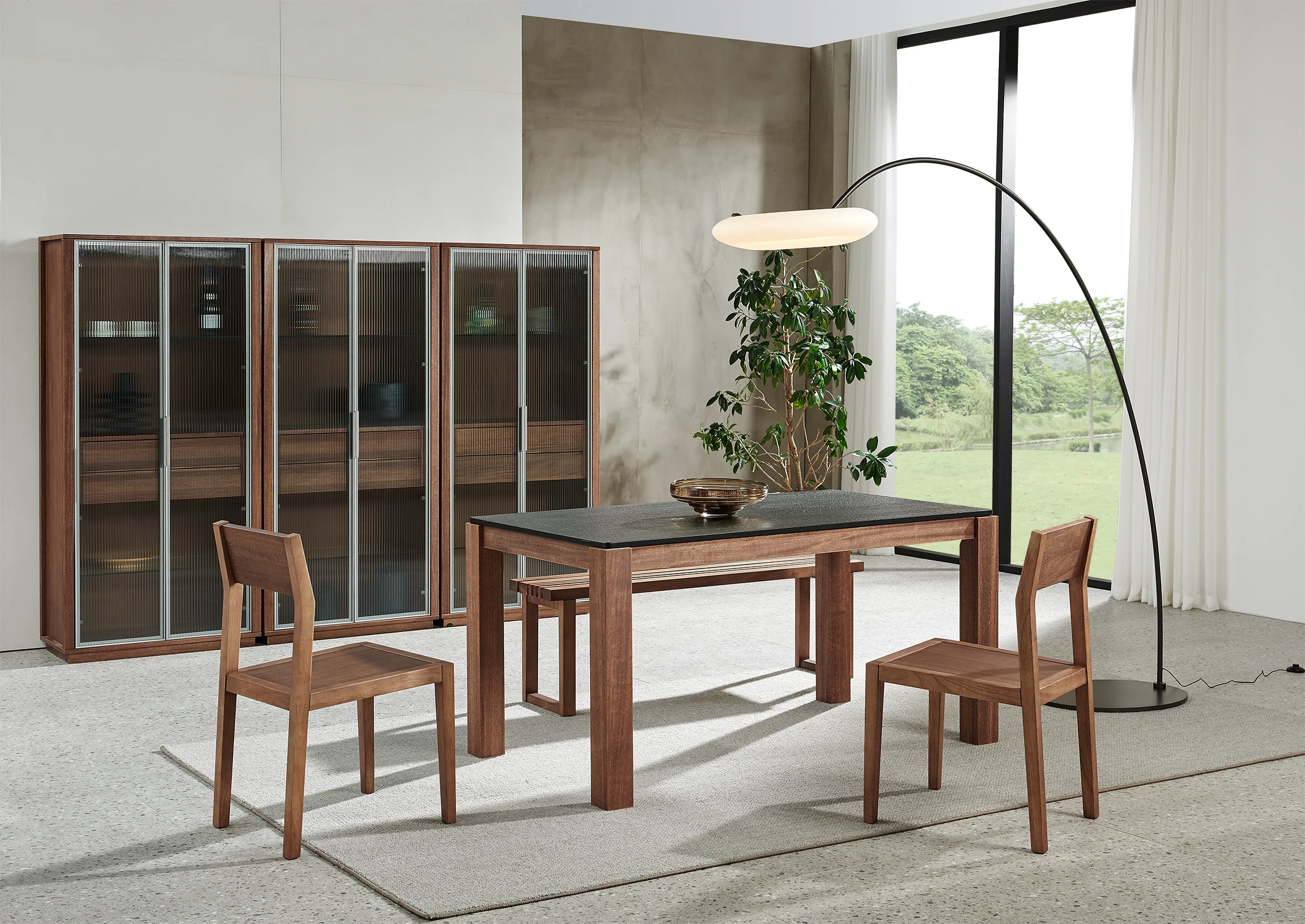 Easy Assemble CKD Package Rectangular Dining Table Solid Wood Legs Steel Table Top Dining Room Furniture For Restaurant Diner