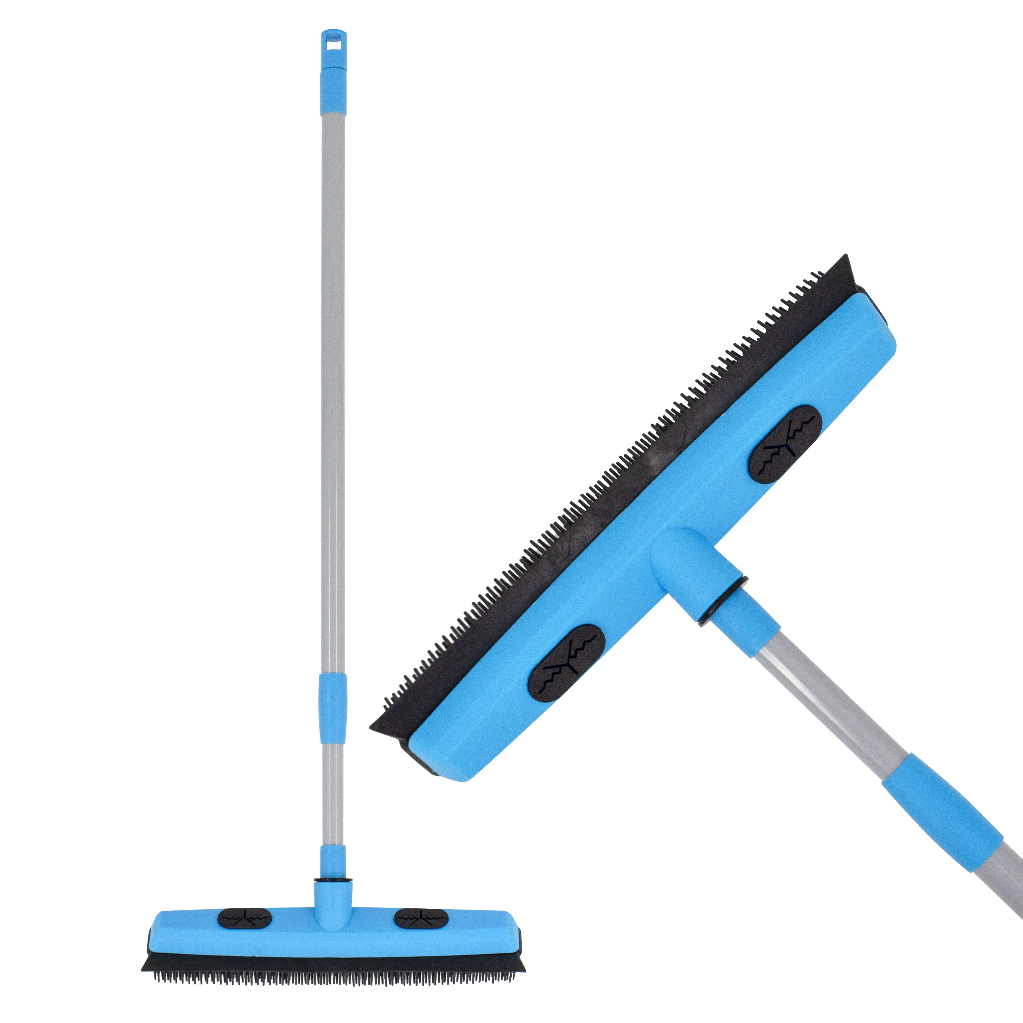 Toilet cleaning plastic handle sweeping rubber broom and squeegee for pet hair