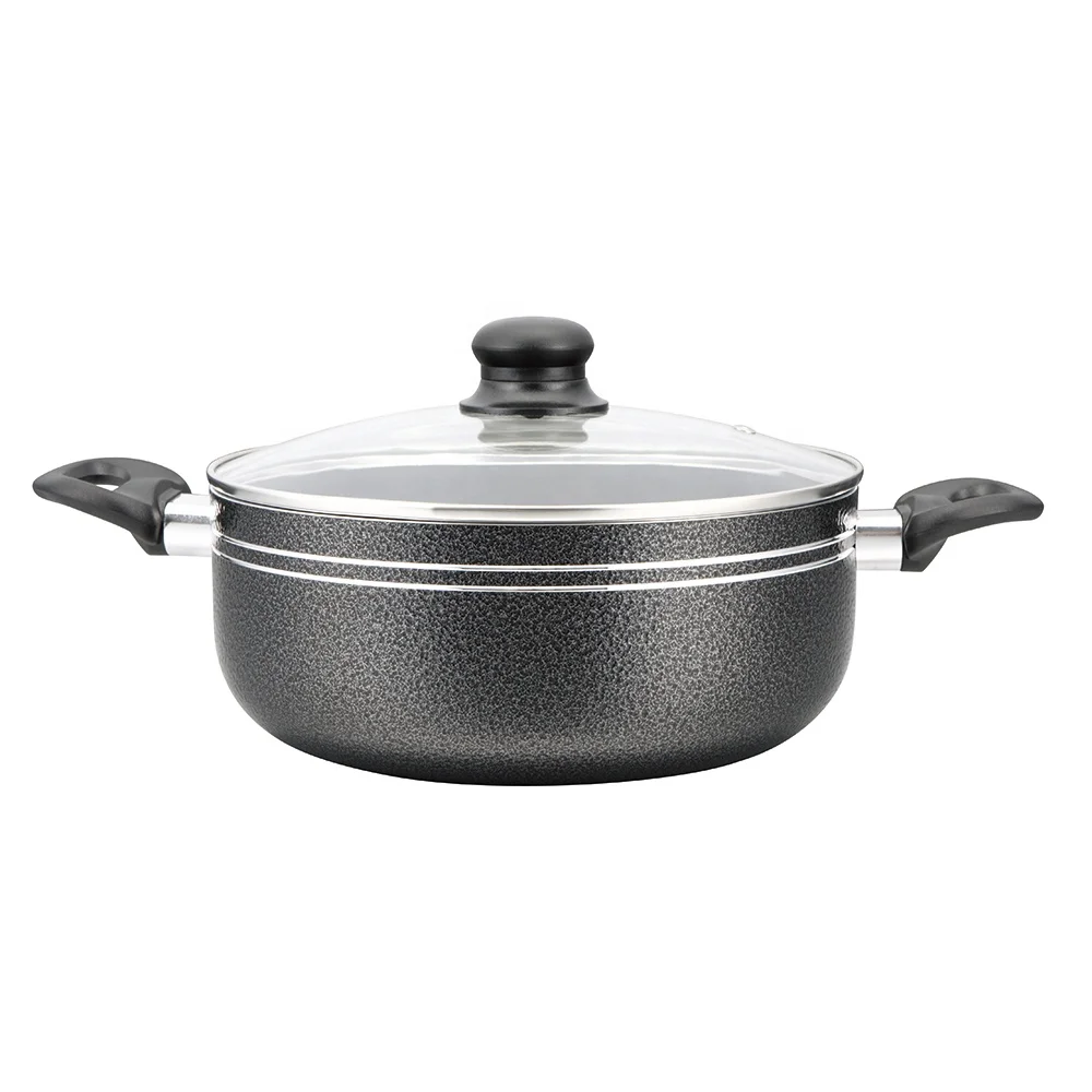 7pcs eco-friendly black powder coating nonstick cookware set