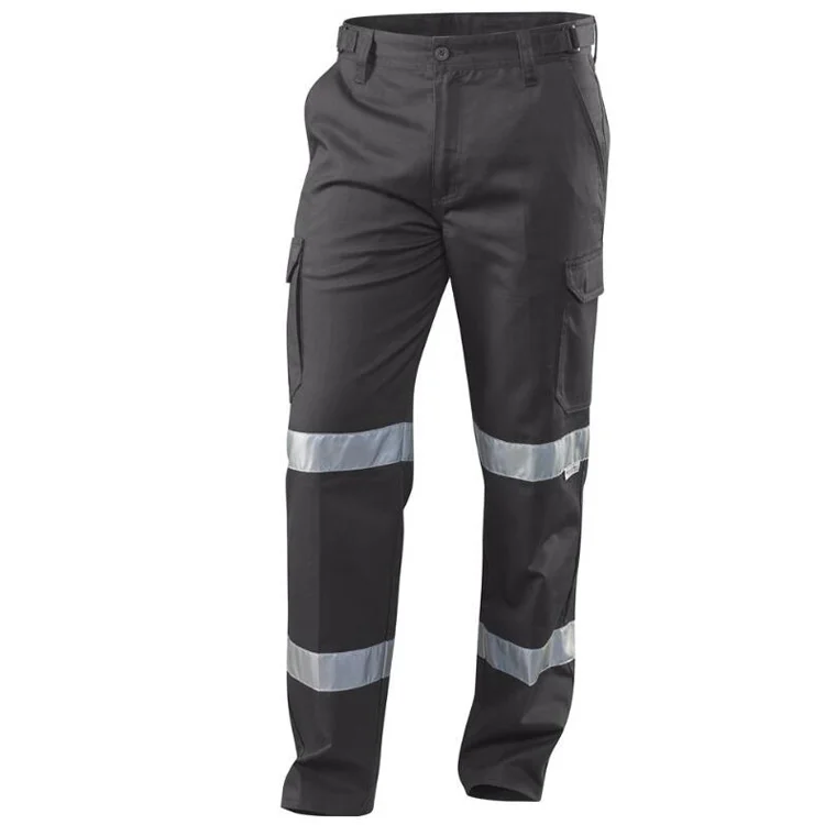 Plus Size Reflective Cargo Pants  Navy Blue Cargo Work  Tactical Pants Trousers  with Side Pockets