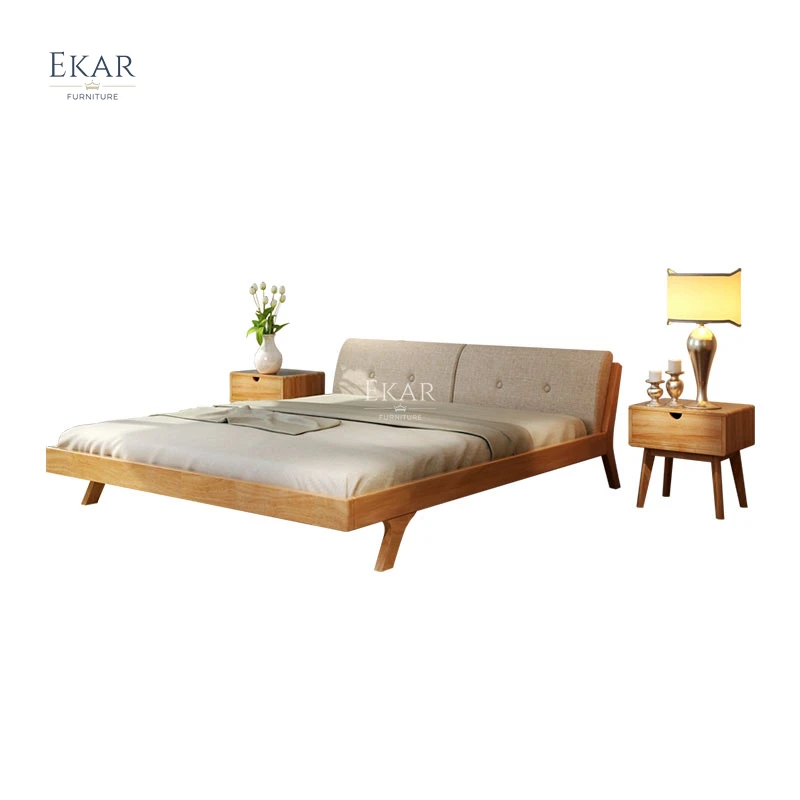 Modern Bedroom Furniture Wood Bed Frame King and Queen Size Wooden Bed