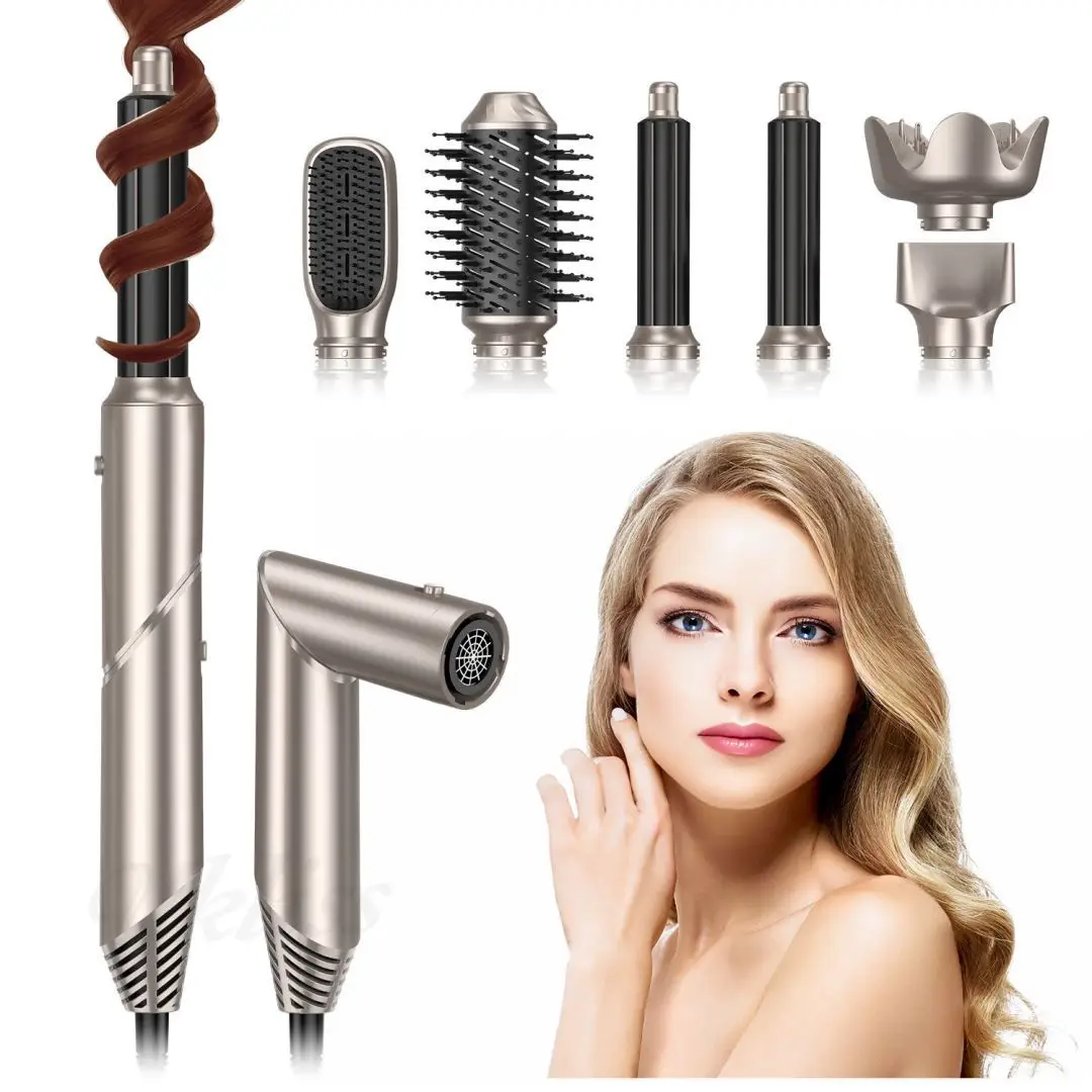 7 in 1 One Step Hair Dryer Styler Set High Speed Hair Styling Tools Salon Hair Straightener Curler Hot Air Brush Blow Dryer