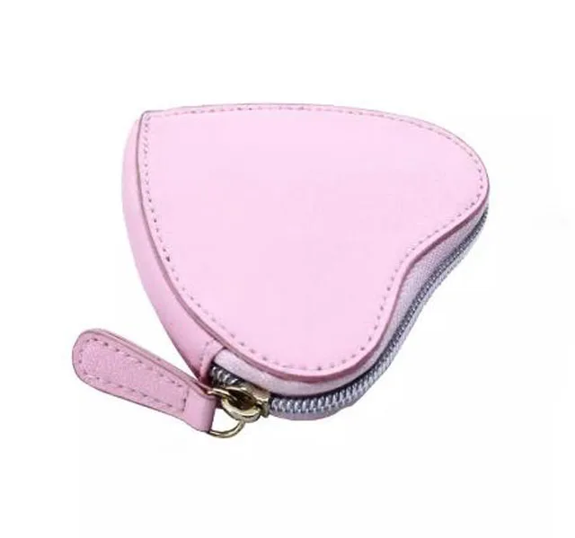 heart shaped silicone leather coin purse