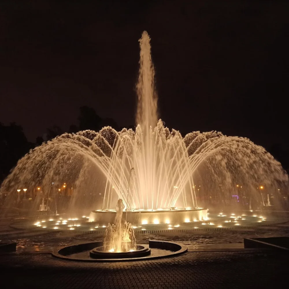 AWS Attractive Hotel Park Music Water Fountain PLC DMX512 Control Dancing Fountain Running With Music